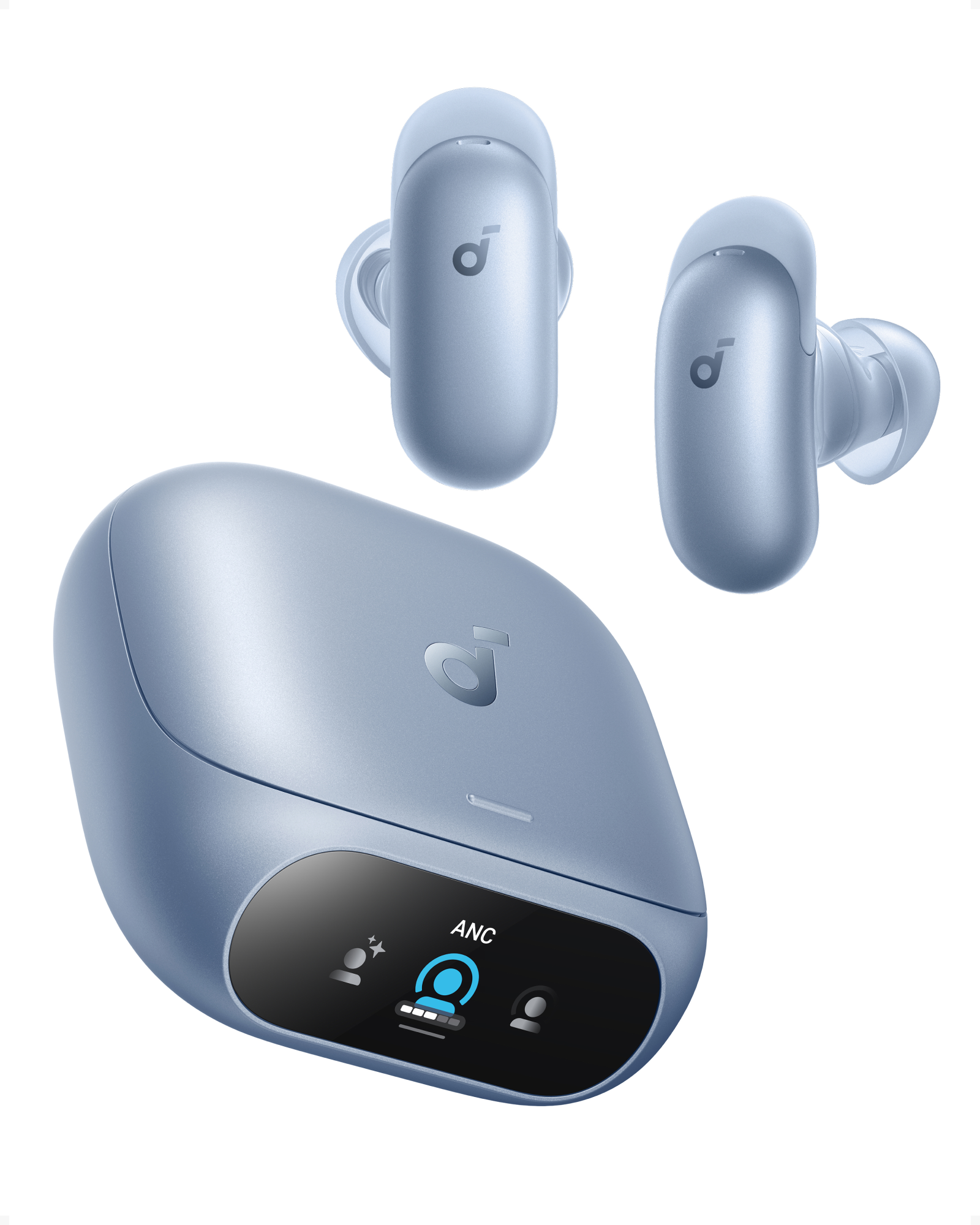Casti wireless Soundcore Liberty 5 Pro, Anker Thus™ AI Chip, Calitatea apelurilor certificată de Guinness World Records, Active Noise Cancelling, Bluetooth 6.1, IP55, Autonomie 28 ore, Albastru