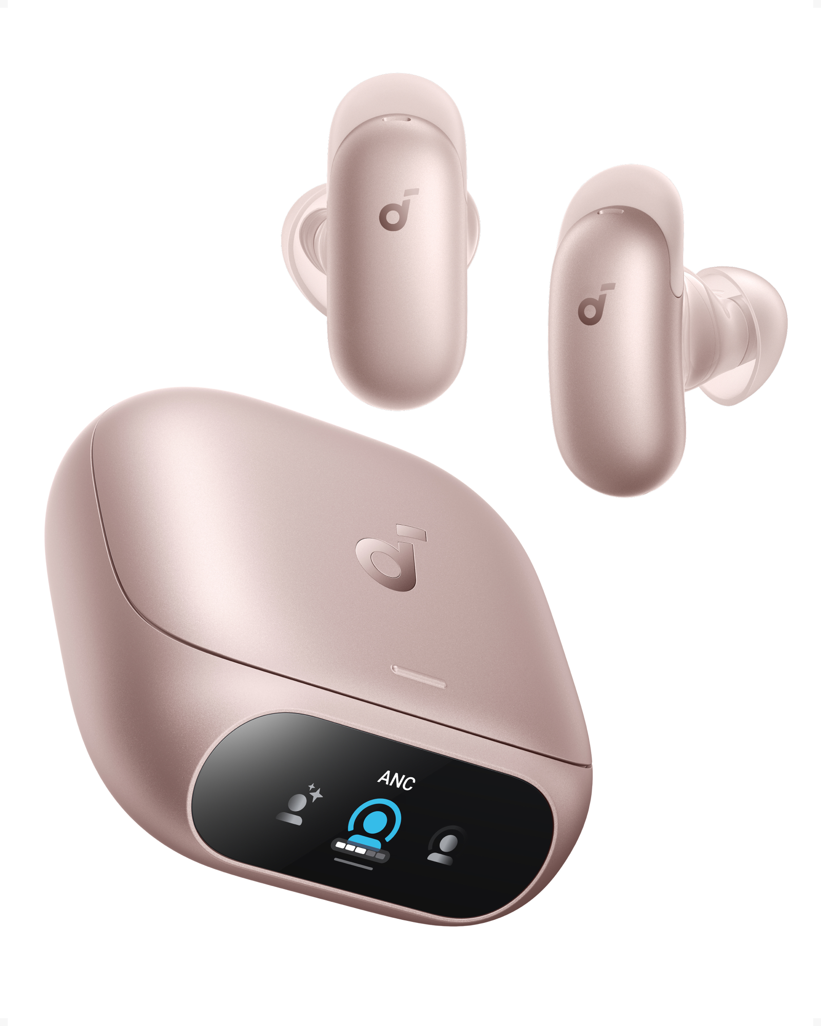 Casti wireless Soundcore Liberty 5 Pro, Anker Thus™ AI Chip, Calitatea apelurilor certificată de Guinness World Records, Active Noise Cancelling, Bluetooth 6.1, IP55, Autonomie 28 ore, Roz