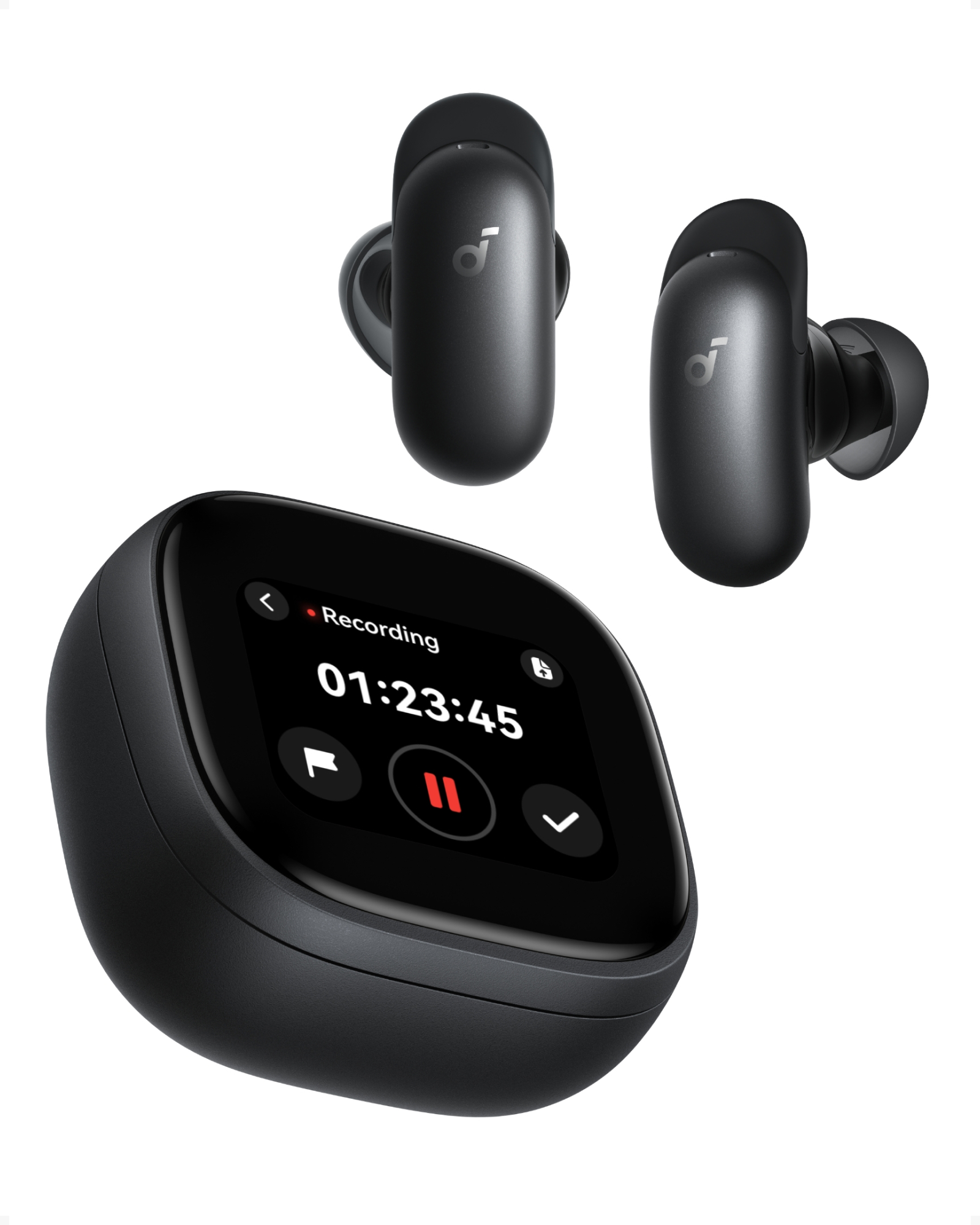 Casti wireless Soundcore Liberty 5 Pro Max, Anker Thus™ AI Chip, Calitatea apelurilor certificată de Guinness World Records, Active Noise Cancelling, AI Note-Taker, Bluetooth 6.1, IP55, Autonomie 28 ore, Negru
