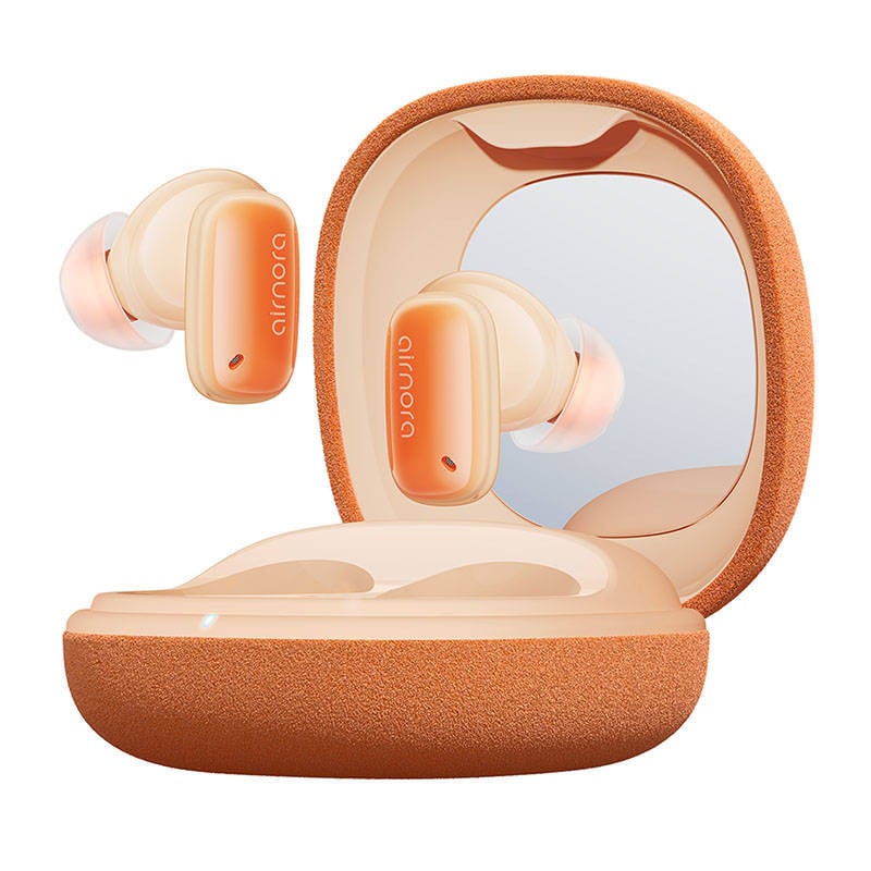 Casti wireless TWS Baseus AirNora 2, Bluetooth 5.3, Sunet Surround, Portocaliu