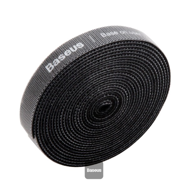 Curea organizator cabluri Baseus, 3m, cu velcro, Negru