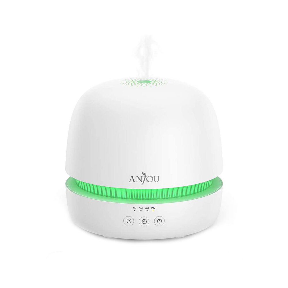 Difuzor Aromaterapie Anjou AJ-ADA019, 300ml, LED 7 culori, BPA free, oprire automata, Alb