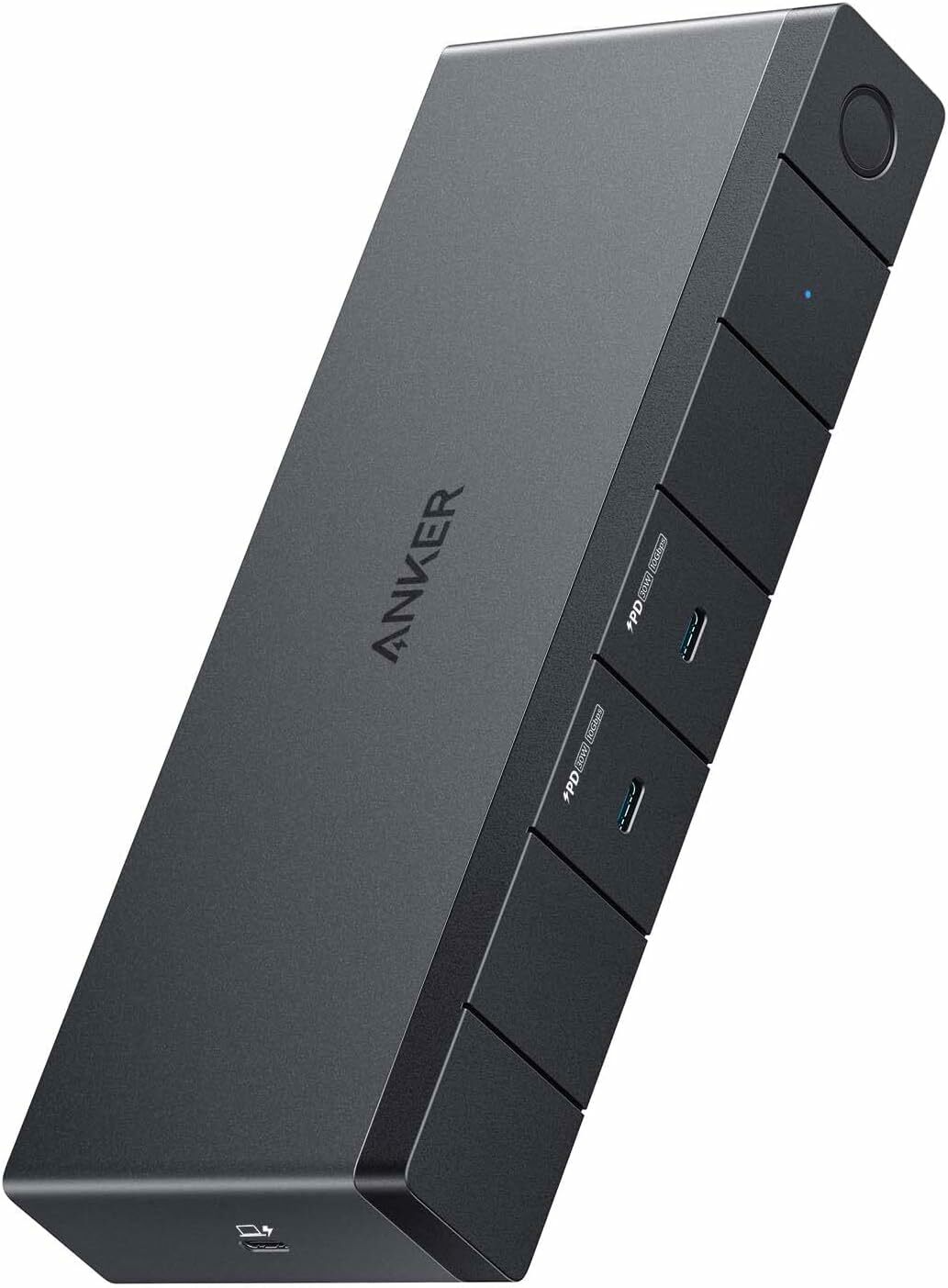 Docking Station Anker 568 11-in-1, pana la 100W pentru laptop, 40Gbps Data Transfer, USB4,8K, Triple 4K Display, Ethernet, USB-A, USB-C, Negru