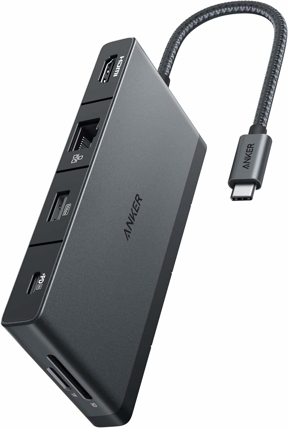 Hub Anker 552 USB-C 9-in-1,100W Power Delivery  USB-C, 4K@30Hz HDMI, Ethernet, 2x USB-C, 3x USB-A, microSD, Negru
