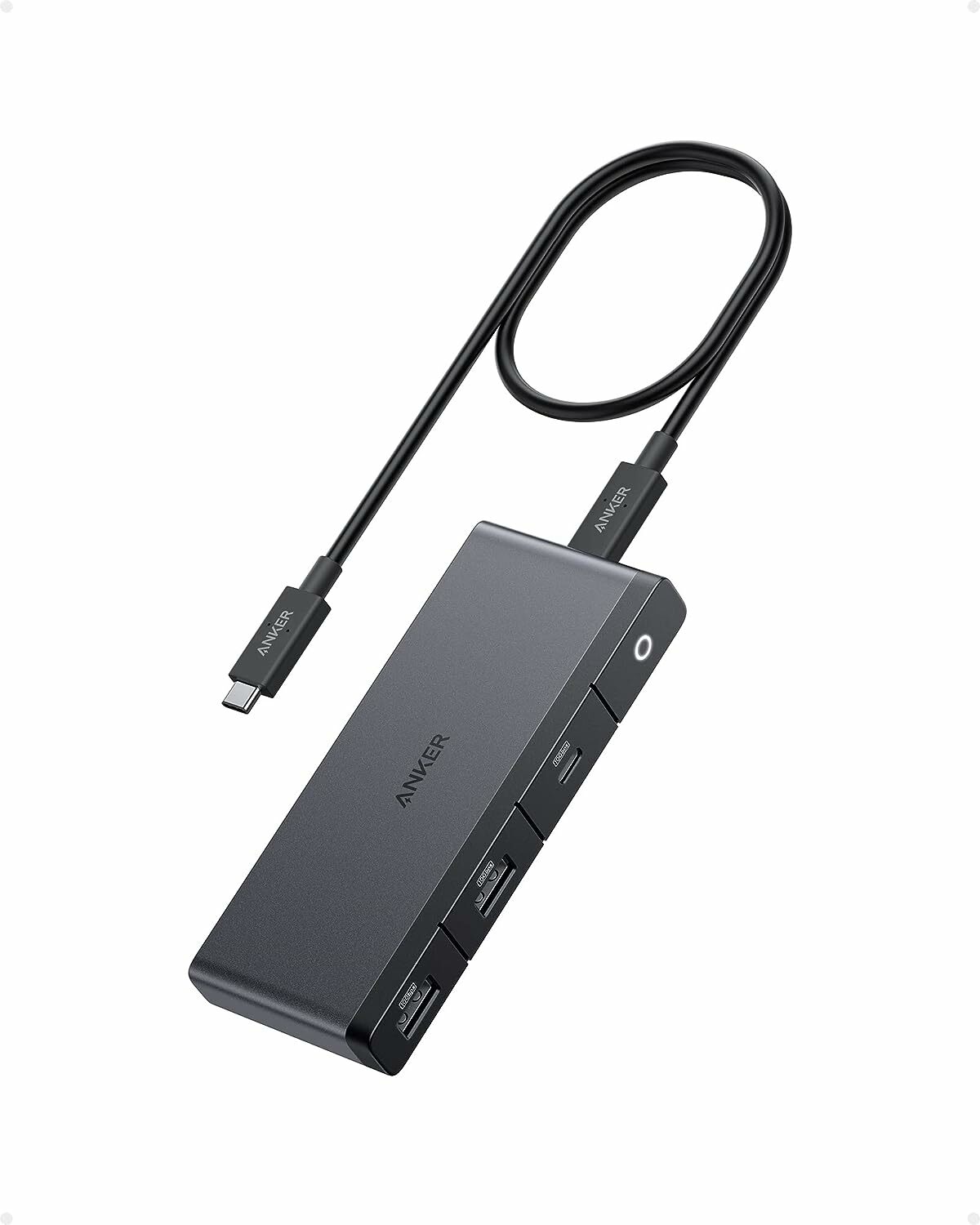 Hub Anker 556 8-in-1, 100W USB-C, USB4, 8K HDMI  DisplayPort, Ethernet, 10 Gbps, USB-A, Negru