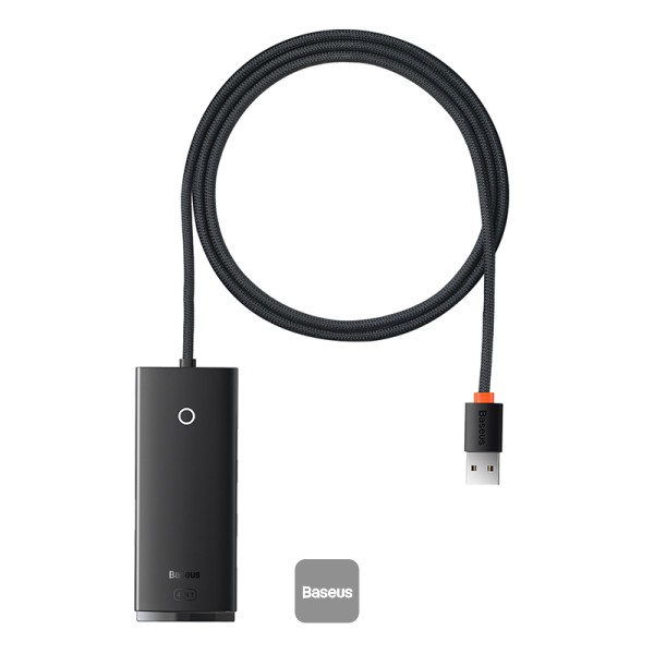 Hub Baseus Lite USB-A la 4x USB-A, 1x USB-C, 2m, Negru