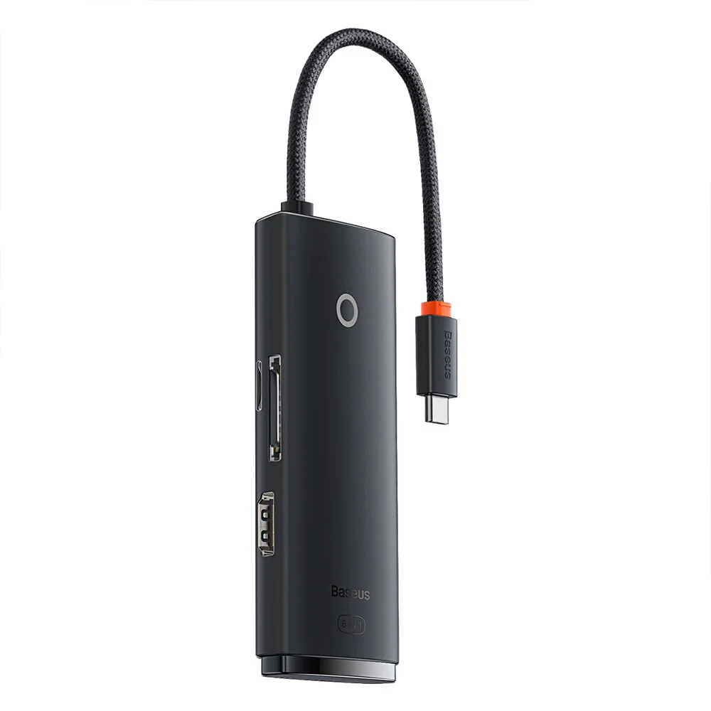 Hub Baseus Lite 6 porturi 2xUSB-A, 1xUSB-C, HDMI, SD Micro-SD, Negru