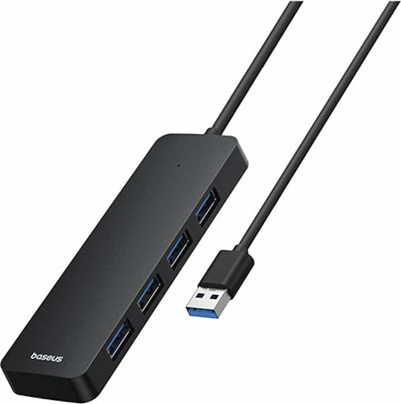 Hub Baseus UltraJoy 4-in-1 Lite, USB-A la 4xUSB-A 3.0, 5Gbps, Negru, 100 cm