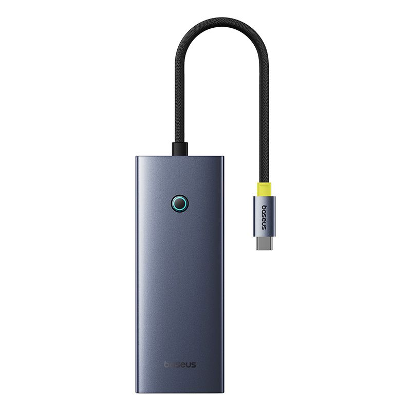 Hub Docking Station Baseus UltraJoy 7-in-1, USB-C la 3x USB-A, 1x HDMI, 1x SD, 1x microSD, 1x PD 100W, Gri