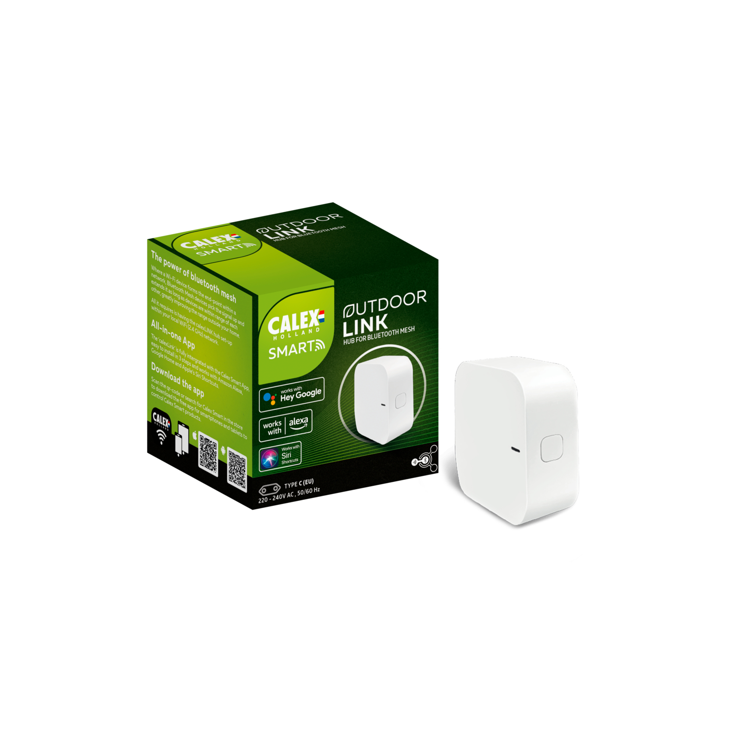 Hub inteligent Calex Smart Outdoor Gateway, Bluetooth Mesh, Wi-Fi, 16A, IP44, Negru