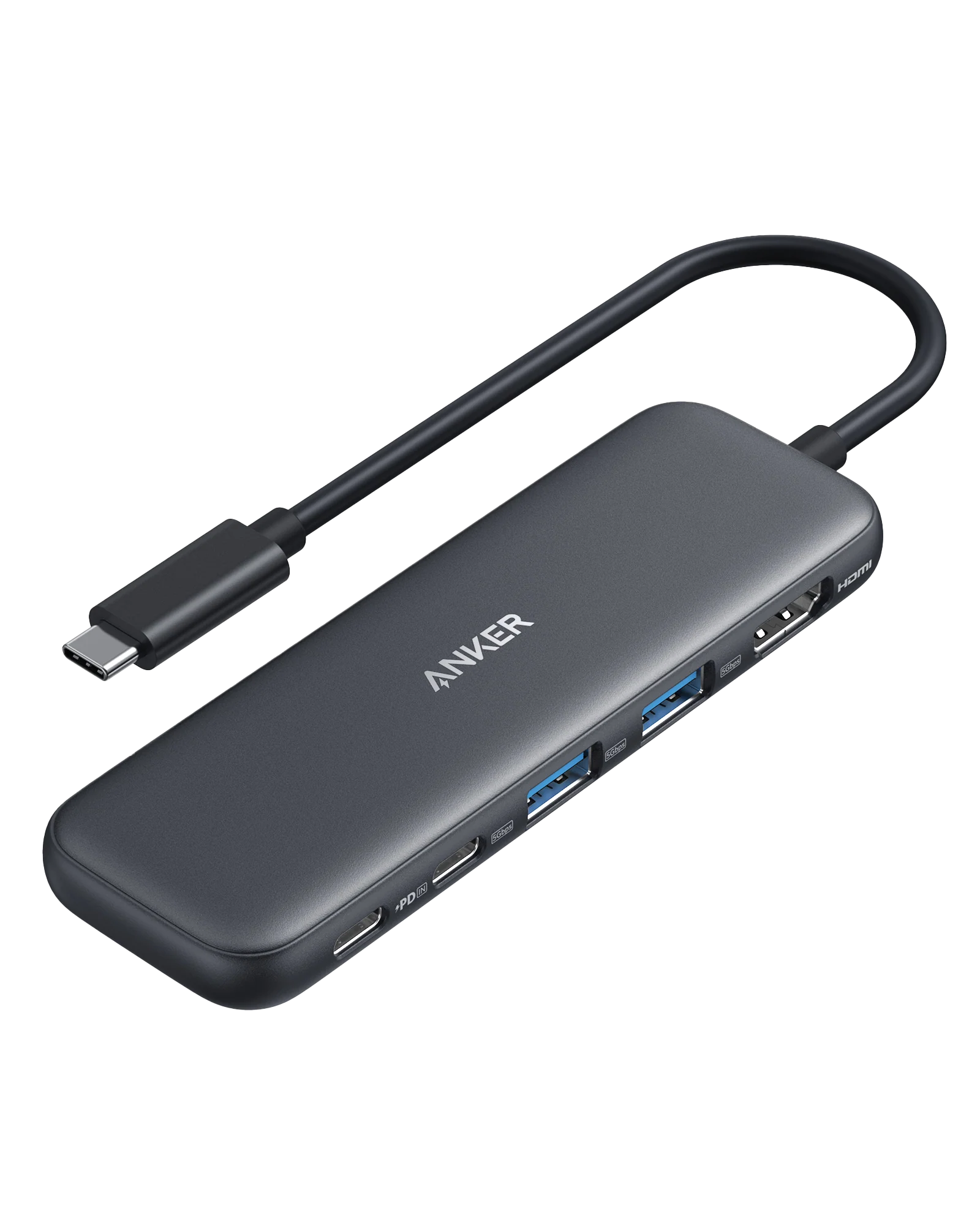 Hub Ultra-Slim Anker 332 USB-C 5-in-1, 4K HDMI, 85W PD, Negru
