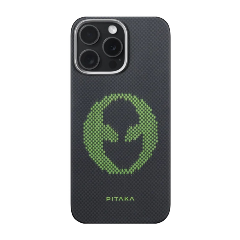 Husa de protectie Pitaka MagEZ 5 pentru iPhone 16 Pro Alien Tactile Woven, Fosforescenta