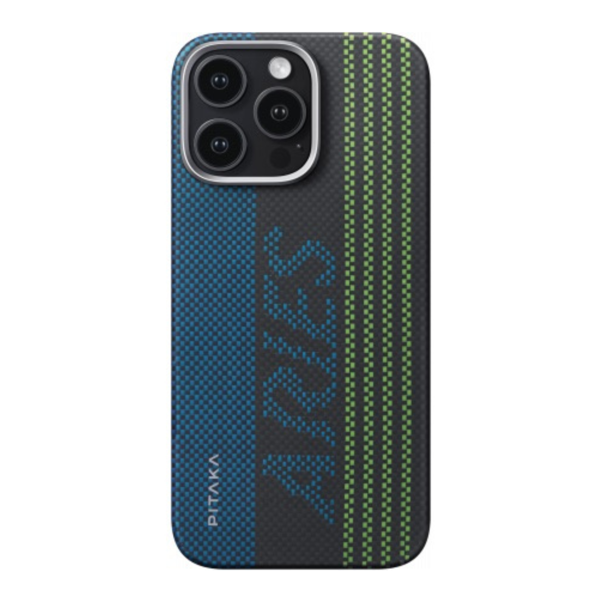 Husa de protectie Pitaka MagEZ 5 pentru iPhone 16 Pro Aries Tactile Woven, Fosforescenta