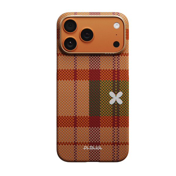 Husa Pitaka pentru iPhone 17 Pro Max, Flora in Grid, Edge Case, Cloud Dusk