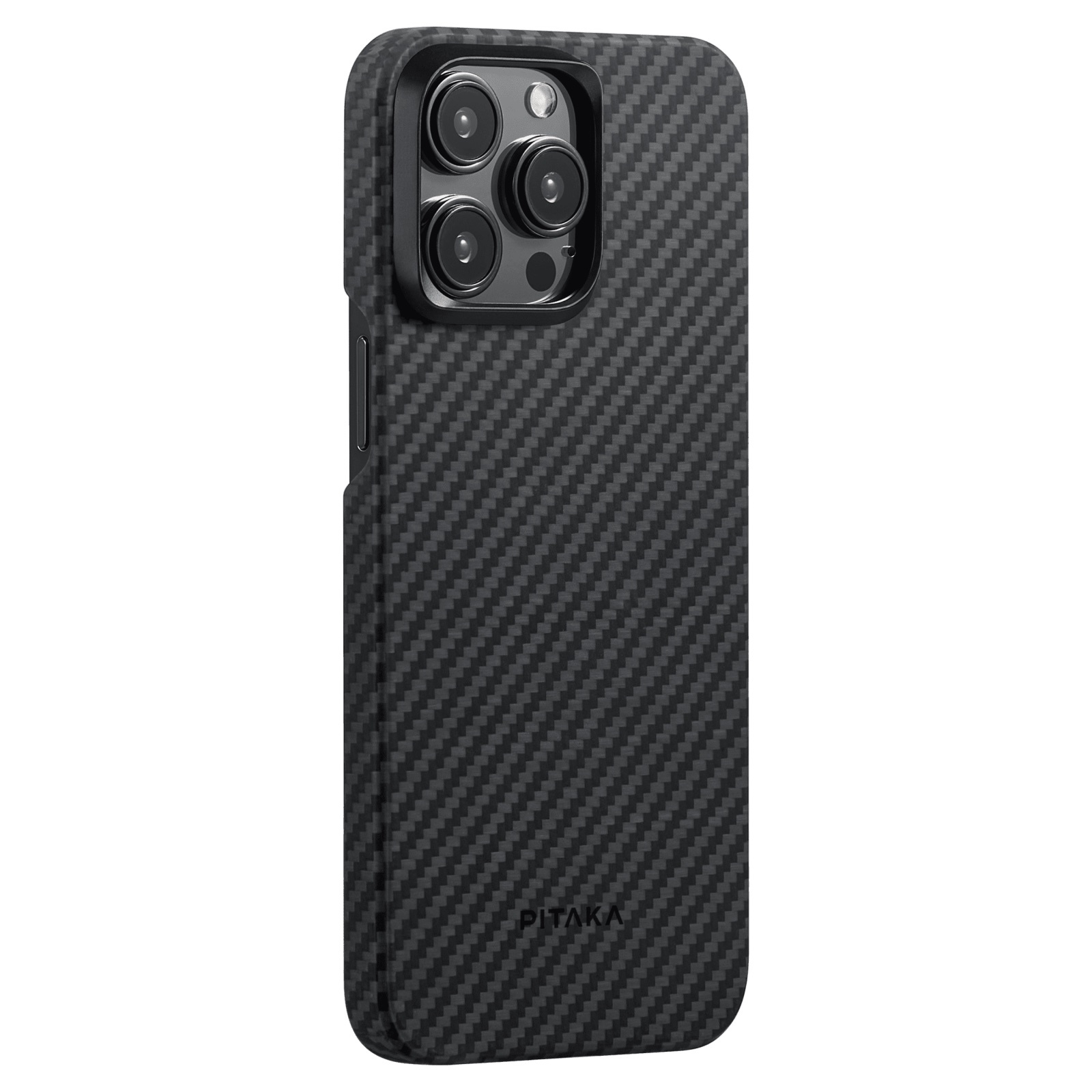 Husa Pitaka MagEZ 4  Aramida 1500D  pentru iPhone 15 Pro Max  MagSafe  Negru/Gri