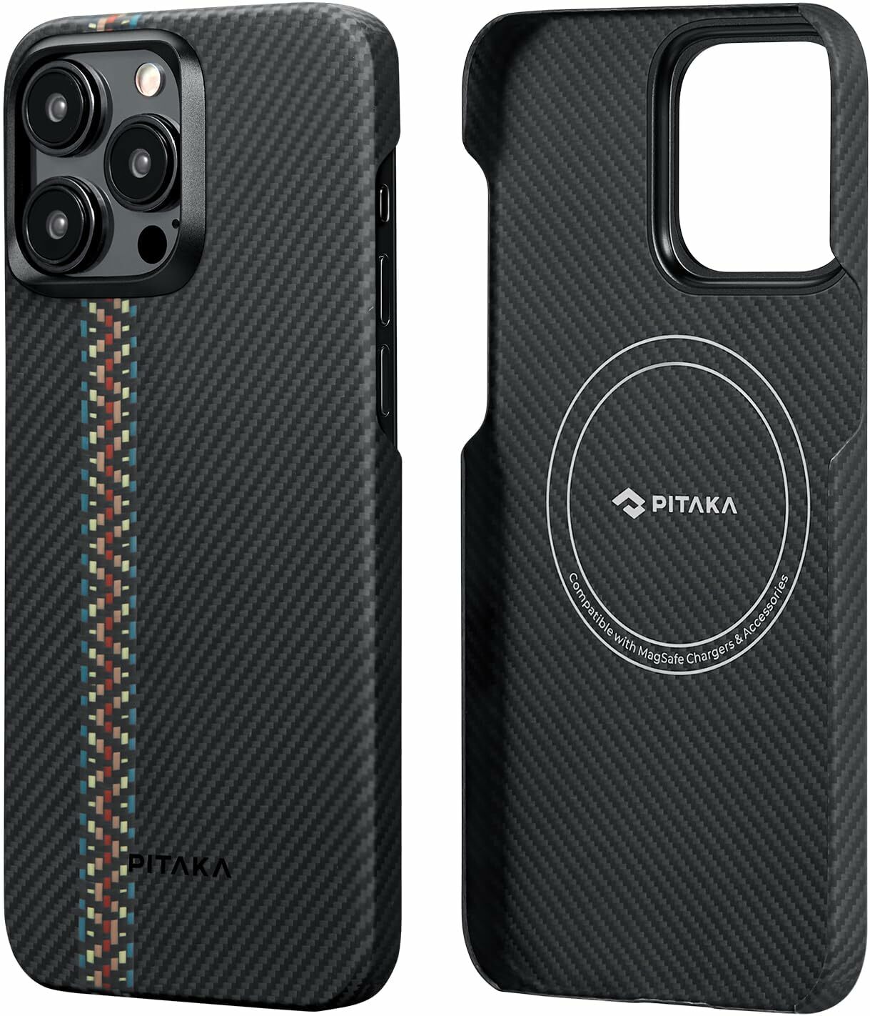 Husa Pitaka MagEZ 4, Aramida 600D, pentru iPhone 15 Pro, MagSafe, Rhapsody