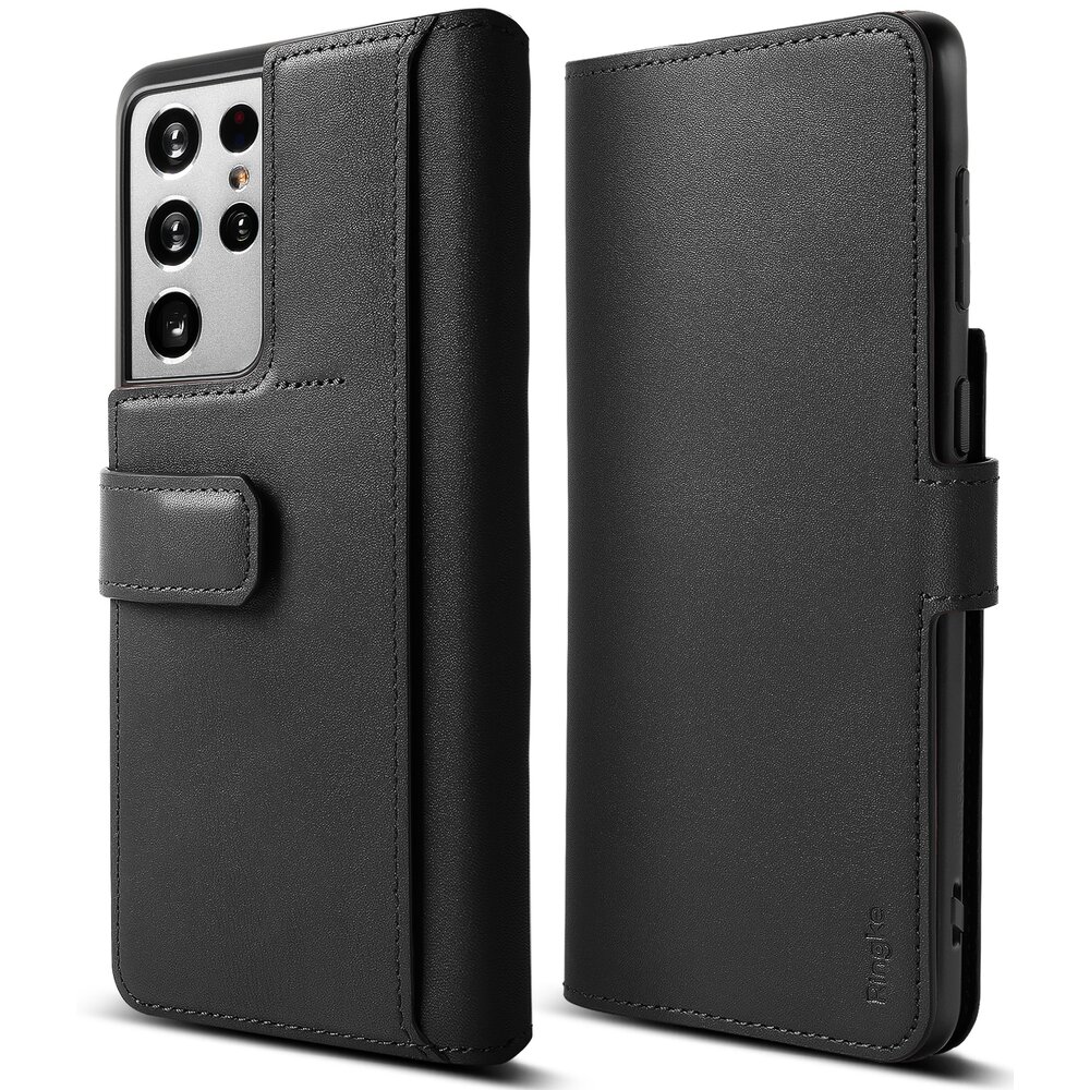 Husa tip portofel Ringke Folio Signature+ pentru Samsung Galaxy S21 Ultra, Negru