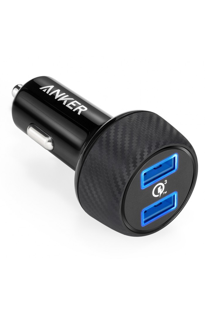 Incarcator auto 39W Anker PowerDrive Speed 2 Qualcomm Quick Charge 3.0 2xUSB Negru