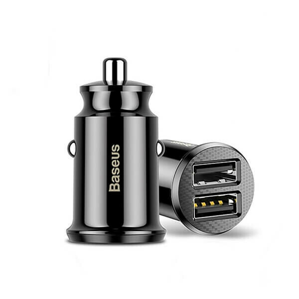 Incarcator auto Baseus Grain, 2xUSB-A, Quick Charge 2.0, 5V/3.1A, Negru