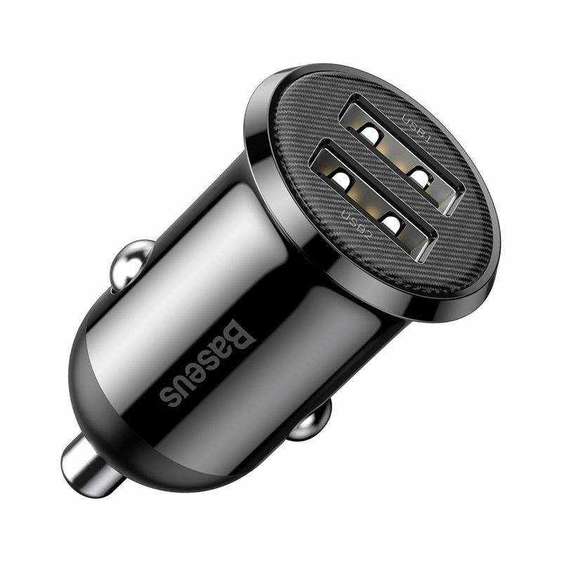 Incarcator auto Baseus Grain Pro, 2x USB, 4.8A, Negru