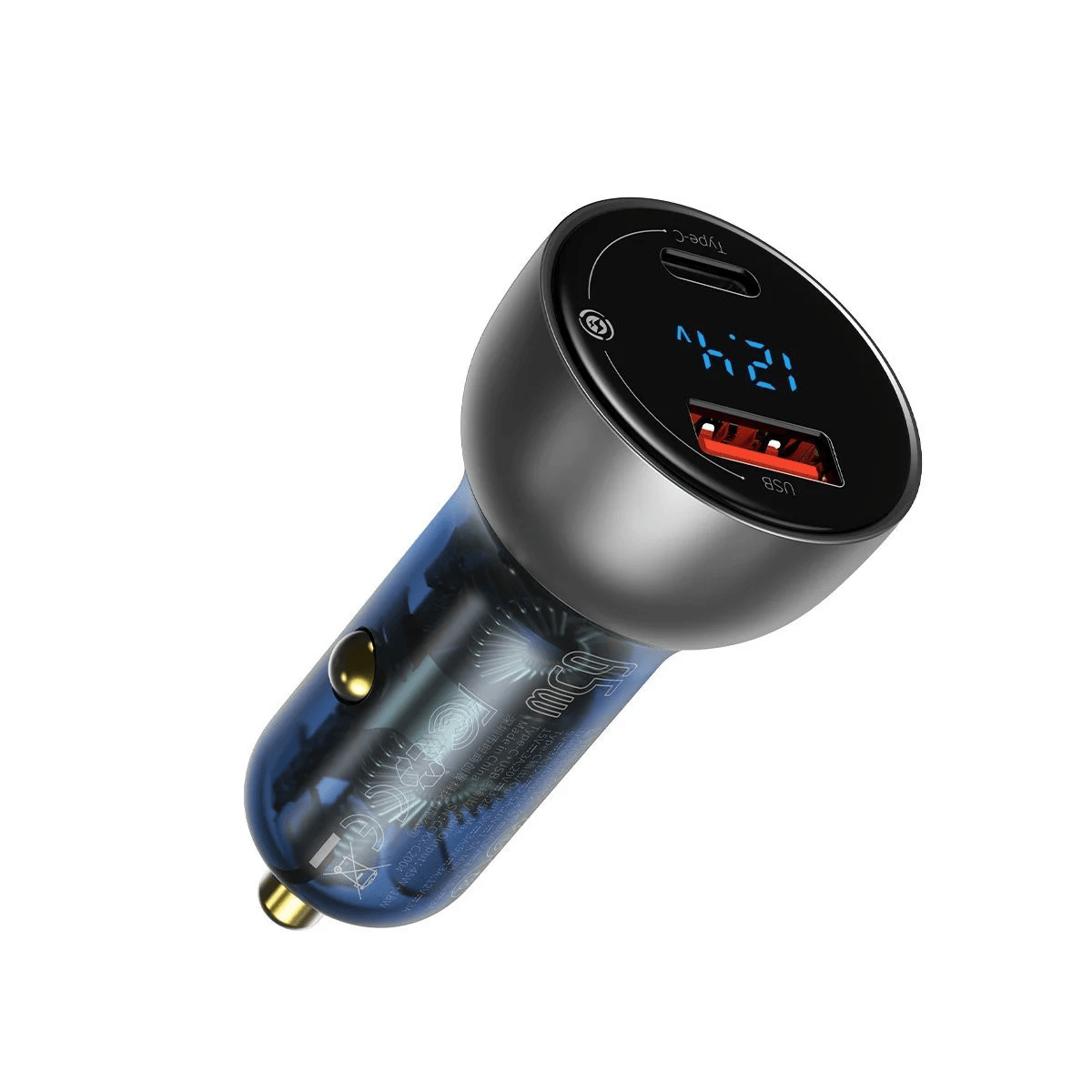 Incarcator auto Baseus Particular Digital Display QC+PPS, USB-C, USB-A, 65W, Negru