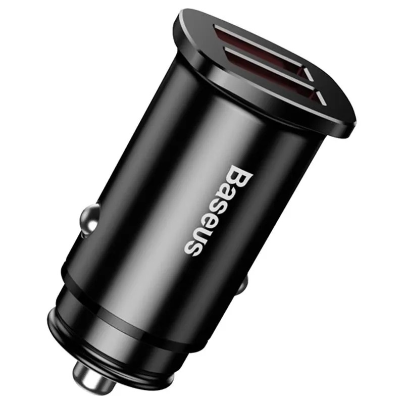 Incarcator auto Baseus Square, 30W, 2xUSB-A, Quick Charge 3.0, Negru