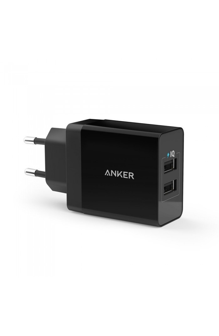 Incarcator de retea Anker PowerPort 24W 2 porturi USB PowerIQ Negru