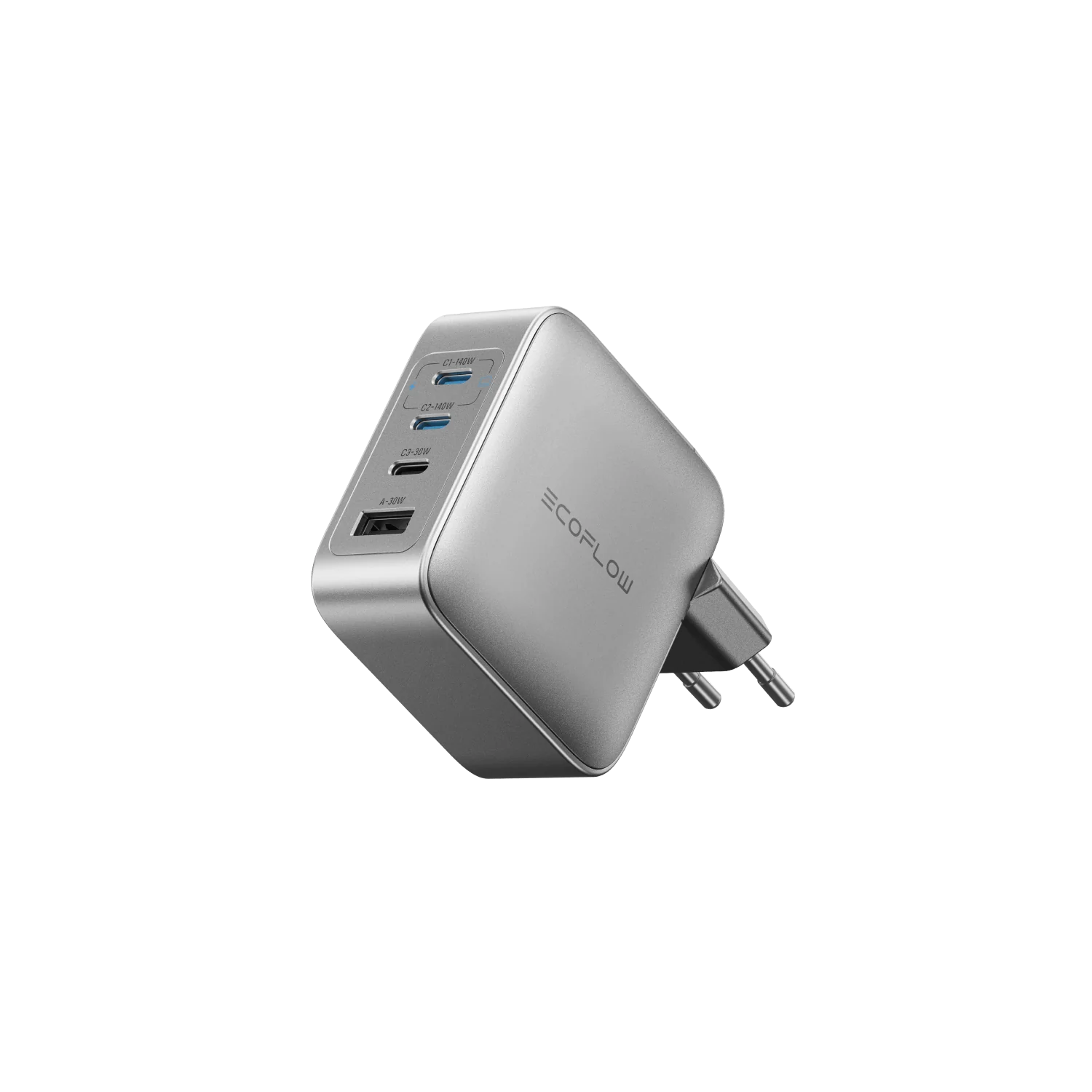 Incarcator de retea EcoFlow RAPID Pro 140W, 3x USB-C, 1x USB-A, GaN, Gri