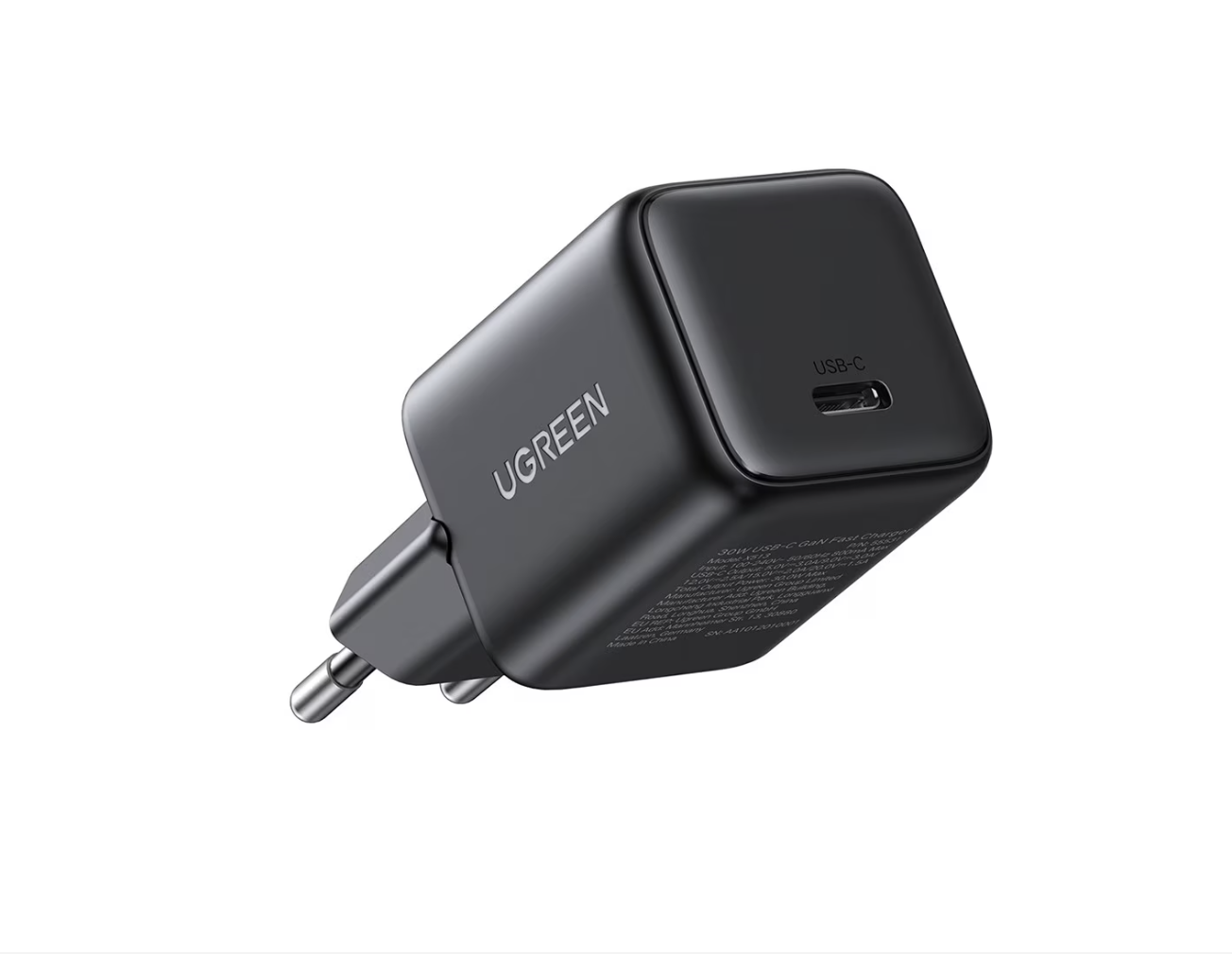 Incarcator de retea Ugreen 30W QC4 5V/3A USB-C GaN Fast Charging, Negru
