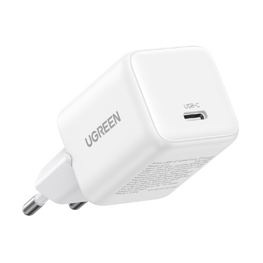 Incarcator de retea Ugreen 30W QC4 5V/3A USB-C, GaN Fast Charging, Alb