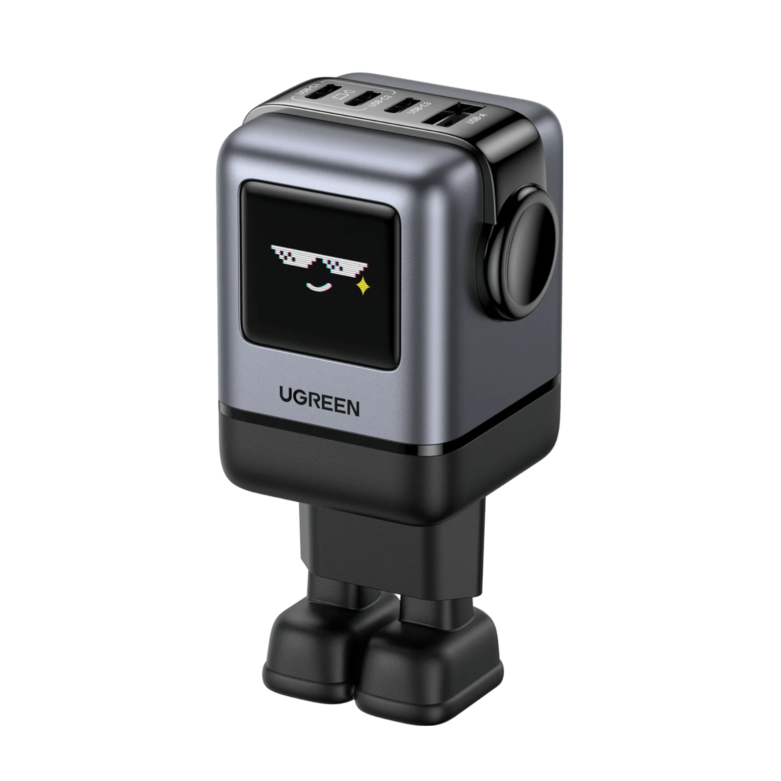 Incarcator de retea UGREEN Uno 100W, GaN Fast Charger, 1x USB-A, 3x USB-C, Negru Gri