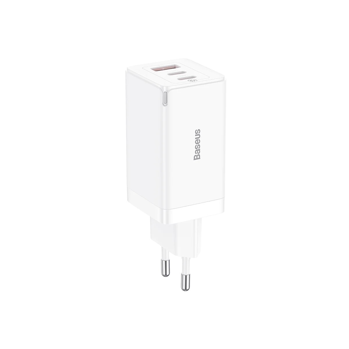 Incarcator rapid Baseus GaN5 Pro, 2xUSB-C, 1xUSB, 65W, cablu USB-C inclus, Alb