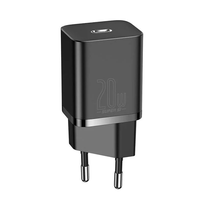 Incarcator rapid Baseus Super Si, 1x USB-C, 20W, Negru