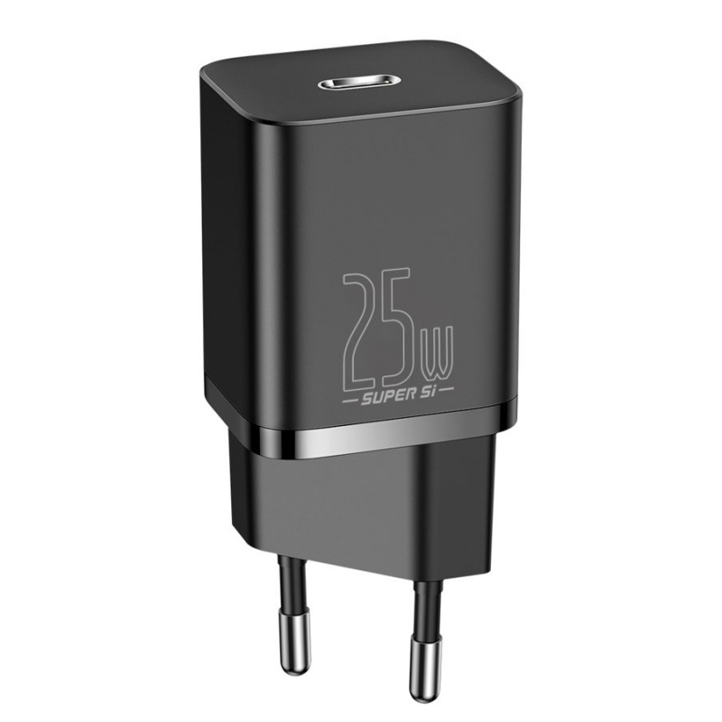Incarcator rapid Baseus Super Si, USB-C, 25W, Negru