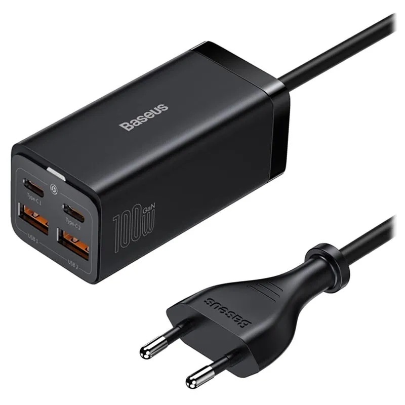 Incarcator rapid universal Baseus GaN3 Pro, 2x USB-C, 2x USB, 100W PD3.0, QC4.0, AFC, Negru