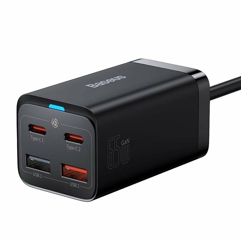 Incarcator rapid universal Baseus GaN3 Pro, 2x USB-C, 2x USB, 65W, Negru