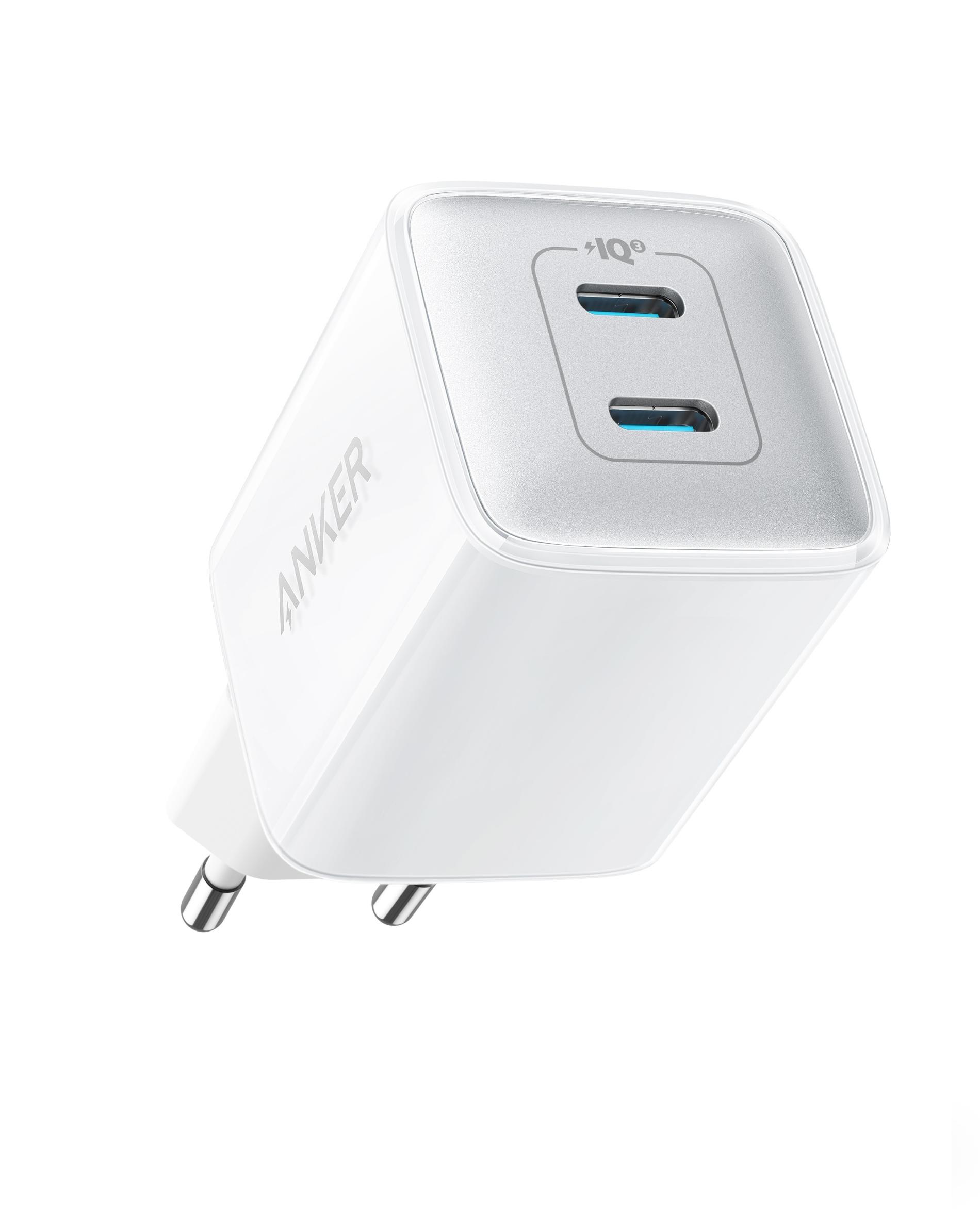Incarcator retea Anker 521 Nano Pro 40W, 2x USB-C, Alb