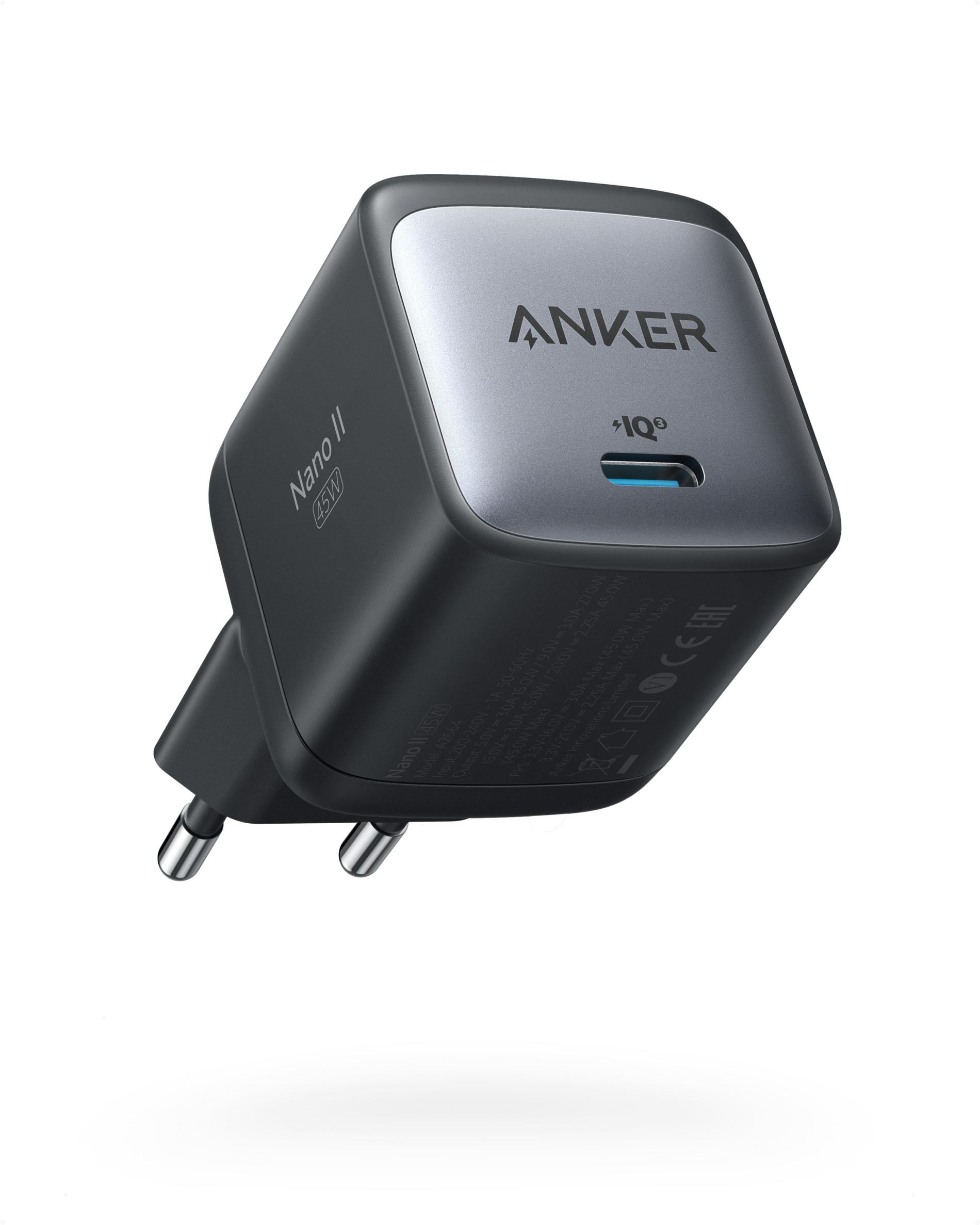 Incarcator retea Anker 713 Nano II 45W, USB-C, PowerIQ 3.0, GaN II, Negru