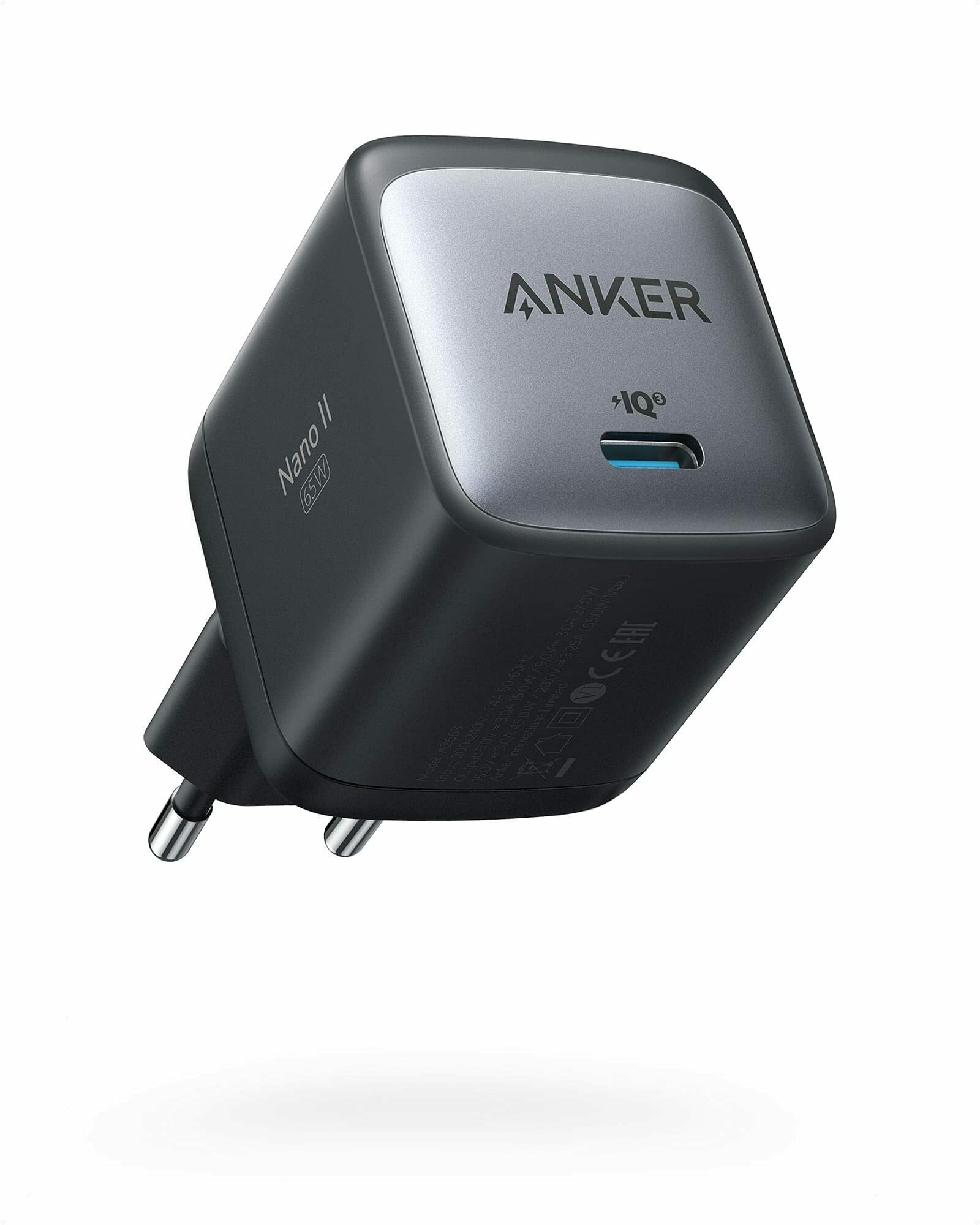 Incarcator retea Anker Nano II 65W  USB-C  PowerIQ 3.0, GaN II, Negru