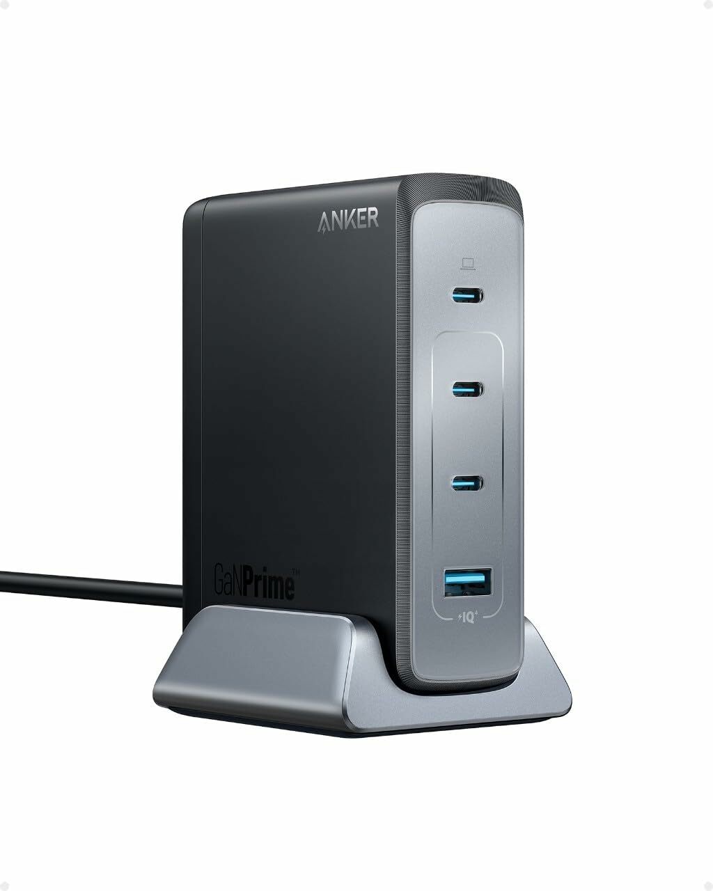 Incarcator retea Anker 737 GaNPrime 240W, 3x USB-C, 1x USB-A, PowerIQ 4.0, Negru