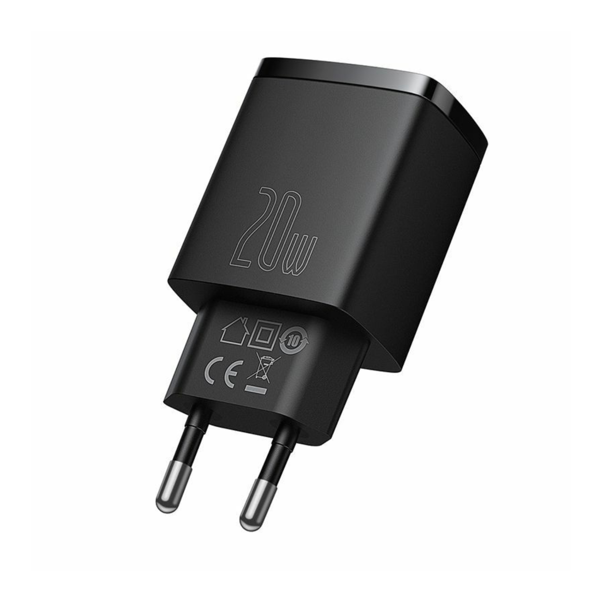 Incarcator retea Baseus Compact, Quick Charger, 20W, USB-C, USB, PD 3.0, Negru
