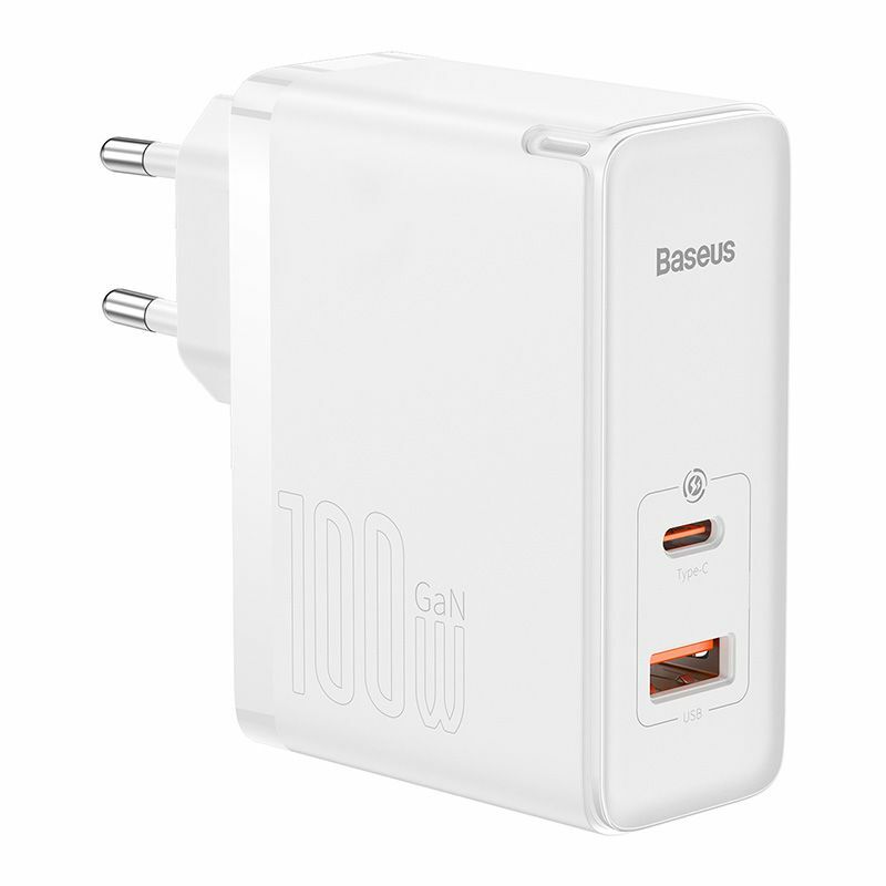 Incarcator retea Baseus GaN5 Pro, 100W, USB-C, USB, Quick Charge 4.0, PD3.0, Alb
