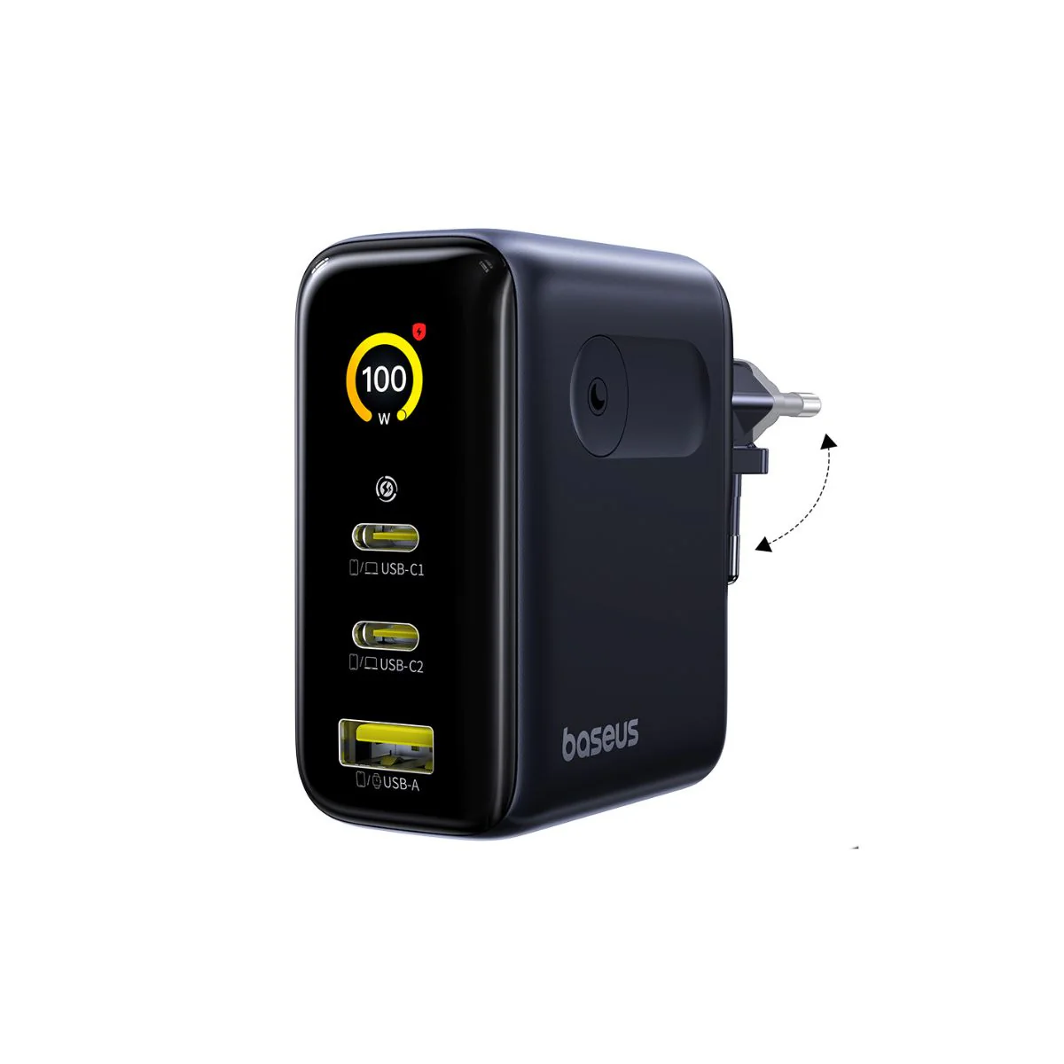 Incarcator retea Baseus PicoGo AE21 100W, Display, Fast Charger, 2x USB-C, 1x USB-A, Negru