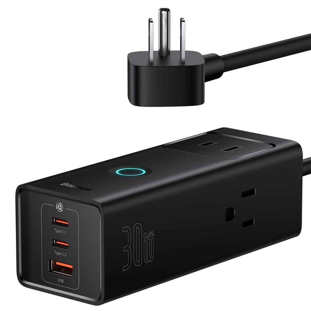 Incarcator retea Baseus PowerCombo PowerStrip 3AC+1U+2C 30W Lite, cu cablu 1.5m, Negru