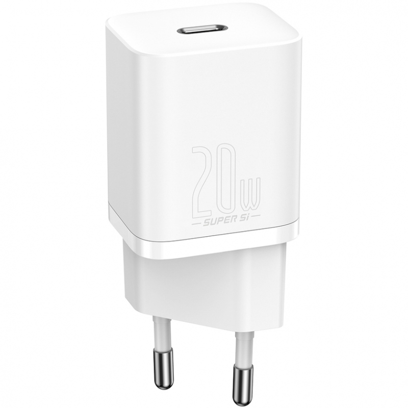 Incarcator retea Baseus Super Si, USB-C, 20W, Alb