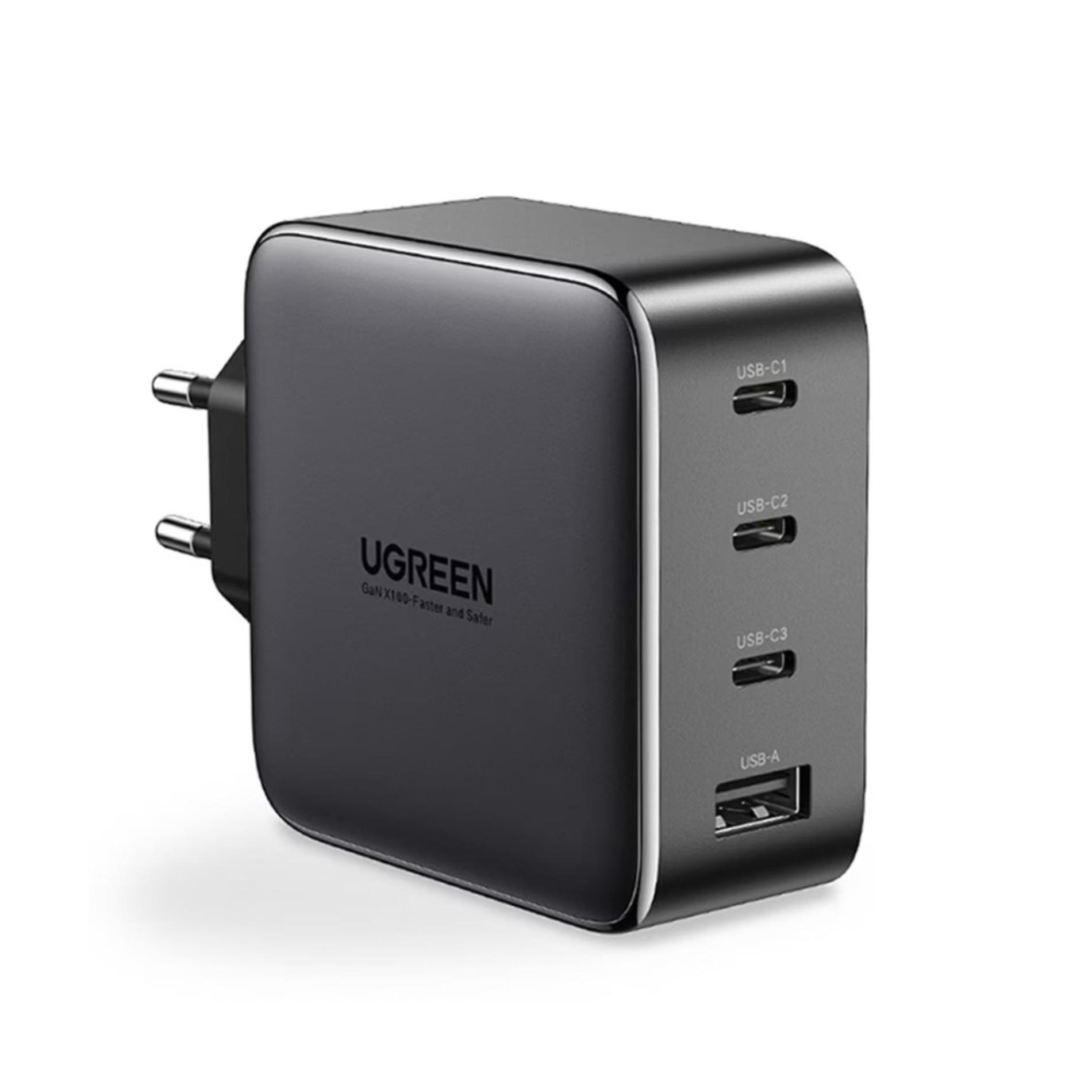 Incarcator retea Ugreen Nexode 100W, GaN Fast Charging, 3x USB-C, 1x USB-A, Negru