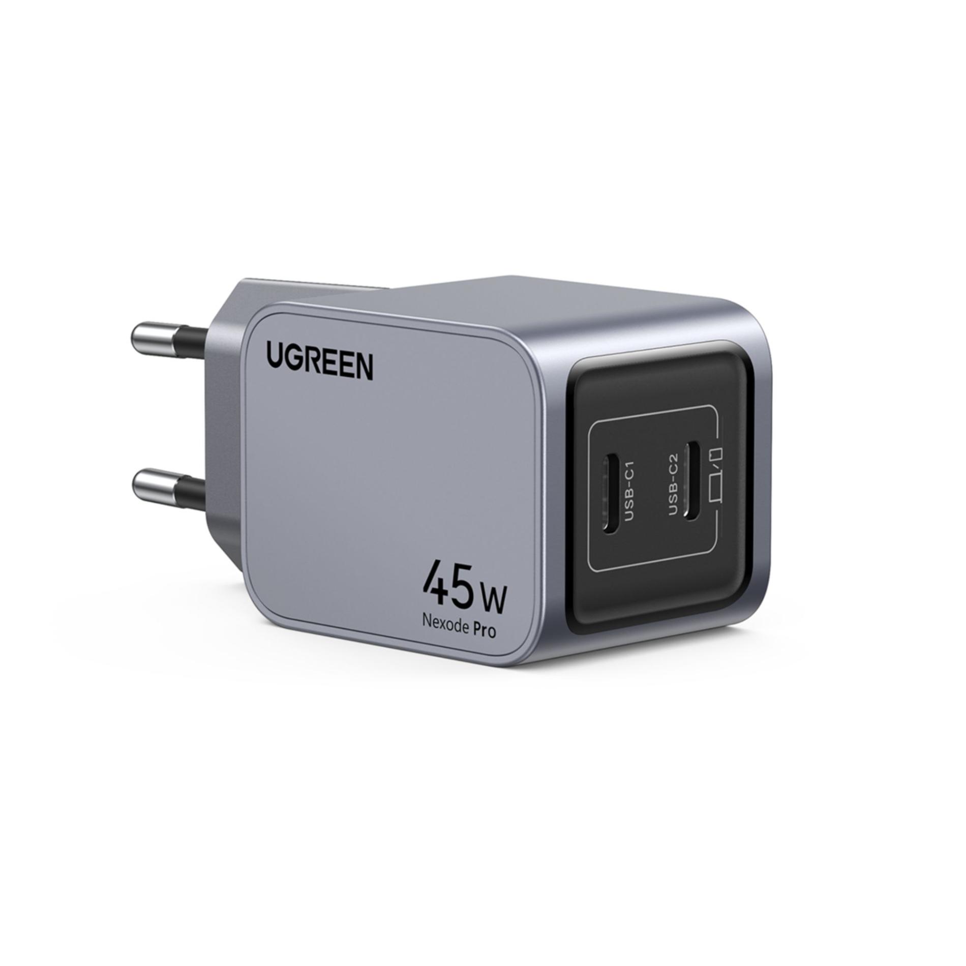 Incarcator retea Ugreen Nexode Pro, 45W, 2x USB-C GaN Fast Charger, Gri
