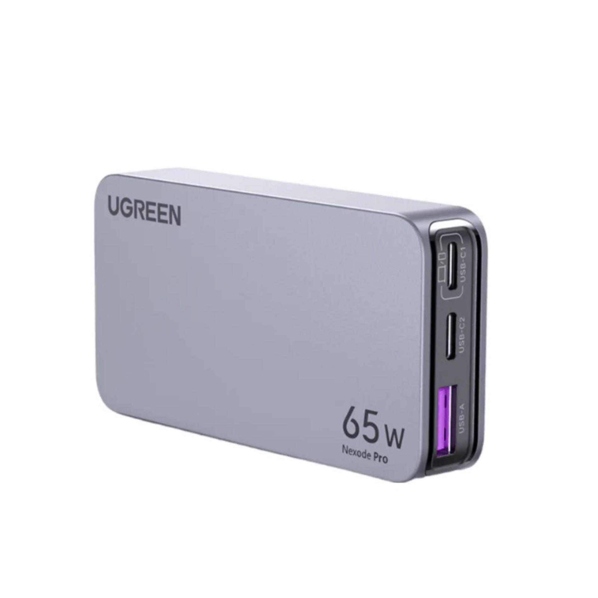 Incarcator retea Ugreen Nexode Pro 65W, Ultra-Slim, GaN, 2x USB-C, 1x USB-A, Gri