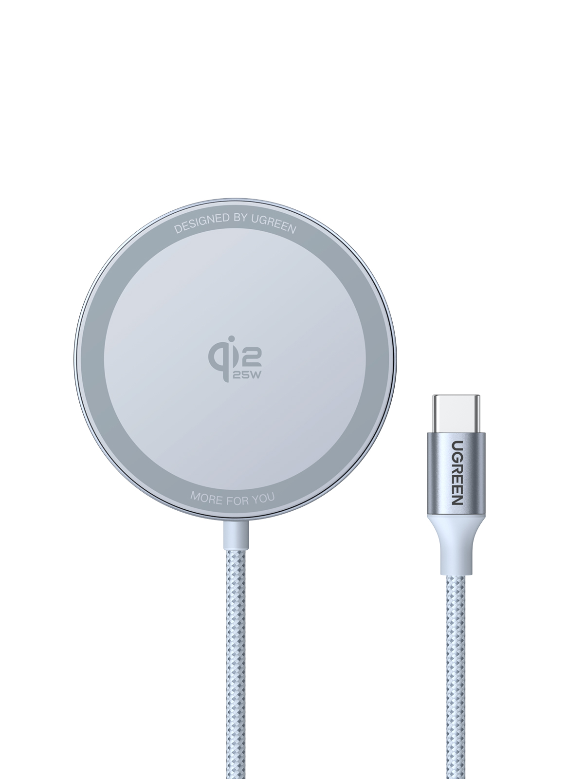 Incarcator Wireless Ugreen MagFlow Qi2.2, 25W, USB-C, Magnetic, Albastru