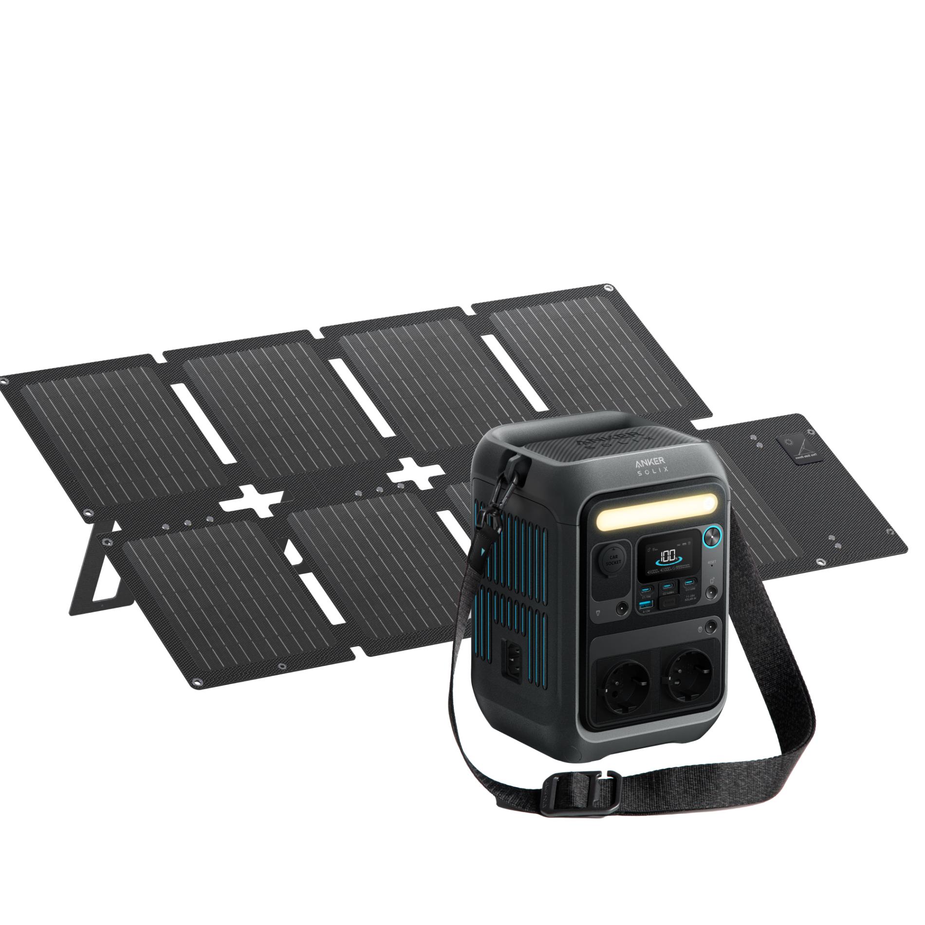 Kit Statie de alimentare Anker Solix C300X AC cu Panou solar Anker Solix 60W portabil